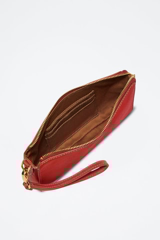 Trousse en cuir Wristlet - Rouge