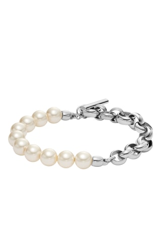 Bracelet - Argenté et blanc 