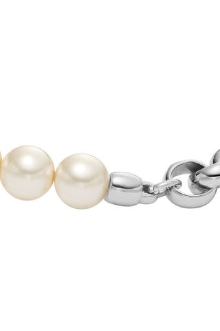 Bracelet - Argenté et blanc 