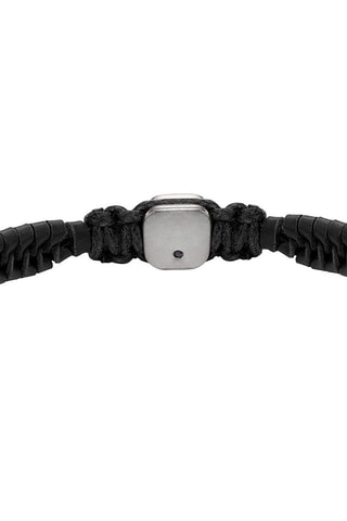 Bracelet en cuir - Argenté et noir