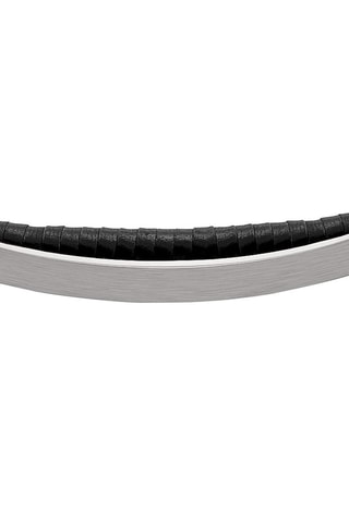 Bracelet en cuir - Argenté et noir