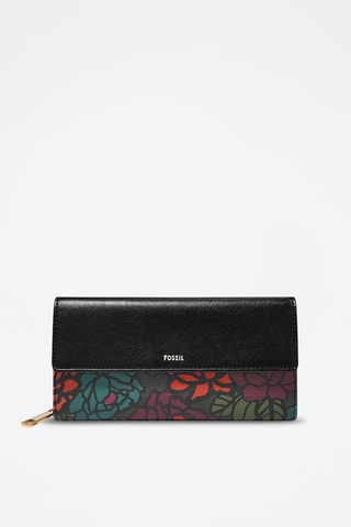 Compagnon en cuir Jori - Noir et rose