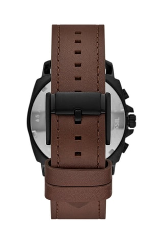 Montre à quartz en cuir Privateer - Chronographe - Marron et noir