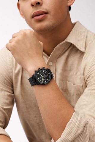 Montre à quartz en acier Sullivan - Tachymètre - Noir