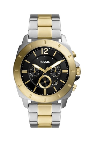 Montre à quartz en acier Privateer - Chronographe - Argenté et doré