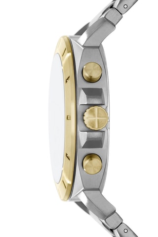 Montre à quartz en acier Privateer - Chronographe - Argenté et doré