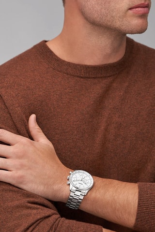 Coffret 2 montres à quartz en acier Sullivan - Tachymètre - Argenté