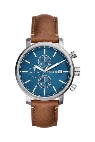 Montre à quartz en cuir Rhett - Marron et argenté