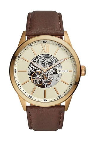 Montre automatique en cuir - Marron et doré