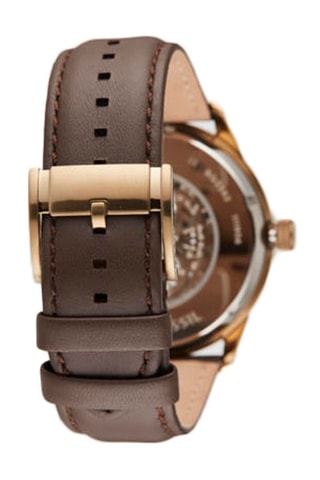 Montre automatique en cuir - Marron et doré