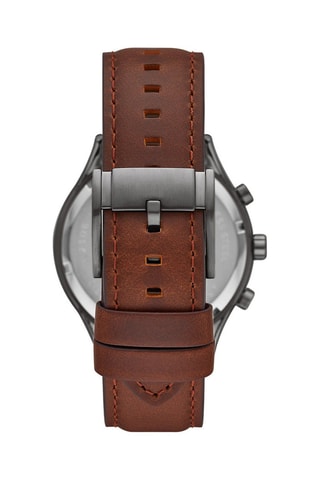 Montre à quartz en cuir Fenmore - Marron et argenté