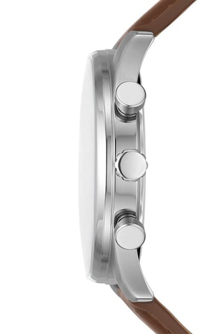 Montre à quartz en cuir Sullivan - Tachymètre - Camel et bleu foncé