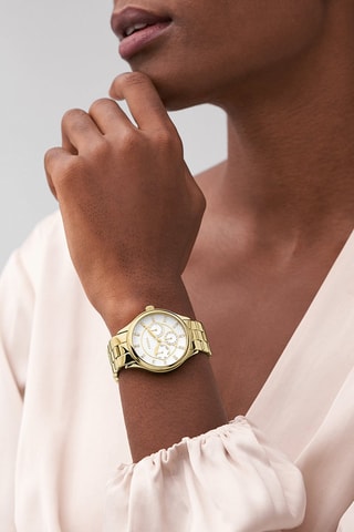 Montre à quartz en acier Modern Sophisticate - Doré et argenté