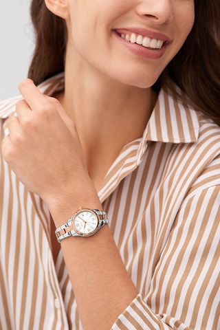 Montre à quartz en acier Rye - Argenté et doré rose