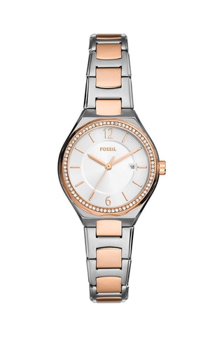 Montre à quartz en acier inoxydable Eevie - Argenté et doré rose