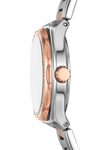 Montre à quartz en acier inoxydable Eevie - Argenté et doré rose