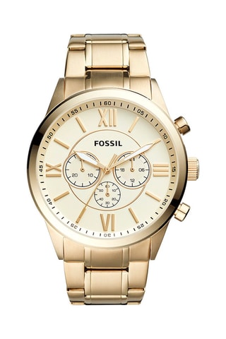 Montre à quartz en acier - Chronographe - Doré