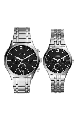 Coffret 2 montres à quartz en acier