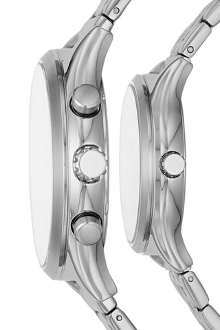 Coffret 2 montres à quartz en acier