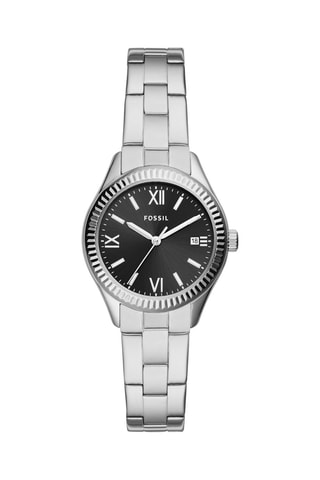 Montre à quartz en acier Rye Fossil - Argenté et noir