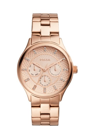 Montre à quartz en acier - Doré rose et saumon