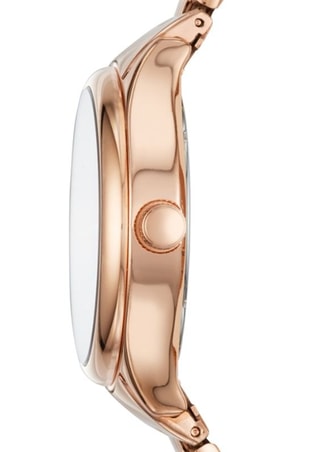 Montre à quartz en acier - Doré rose et saumon