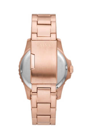 Montre à quartz en acier - GMT - Doré rose