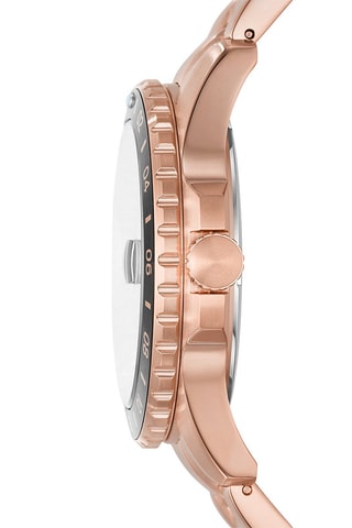 Montre à quartz en acier - GMT - Doré rose