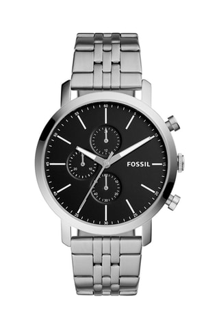 Montre à quartz en acier Fossil - Chronographe - Argenté et noir