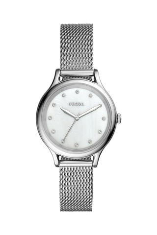 Montre à quartz en acier et nacre Laney Fossil