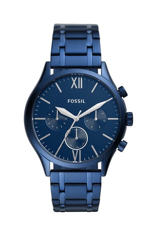 Montre à quartz en acier - Bleu