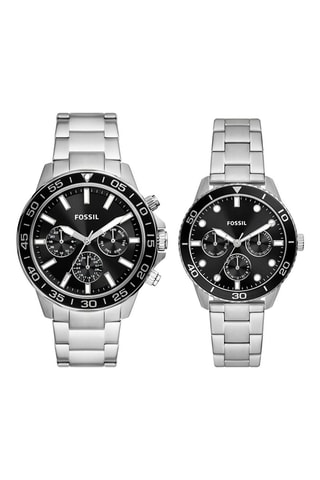 Coffret 2 montres à quartz en acier Bannon - Argenté