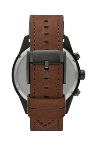 Montre à quartz en cuir - Marron et anthracite