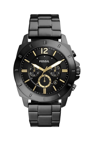 Montre à quartz en acier - Chronographe - Noir et doré