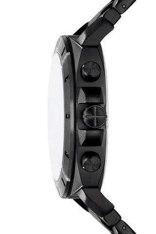 Montre à quartz en acier - Chronographe - Noir et doré