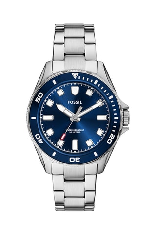 Montre à quartz en acier - Argenté et bleu marine