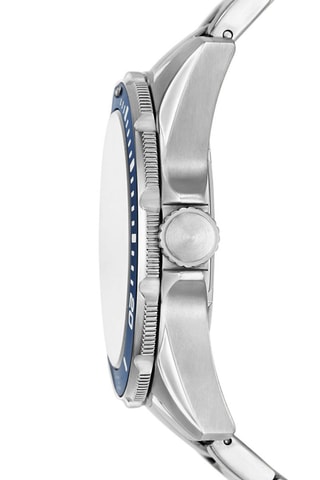 Montre à quartz en acier - Argenté et bleu marine