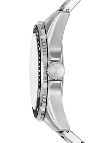 Montre à quartz en acier - Argenté et noir