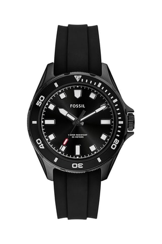 Montre à quartz en silicone - Noir et argenté