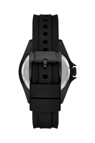 Montre à quartz en silicone - Noir et argenté