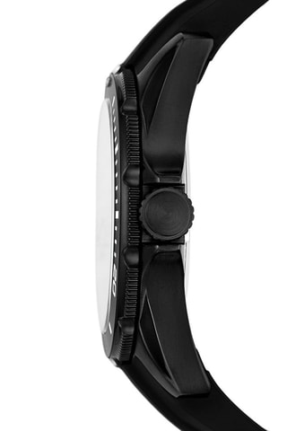 Montre à quartz en silicone - Noir et argenté