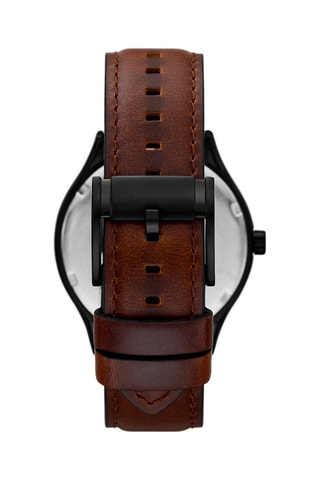 Montre à quartz en cuir - Marron et noir