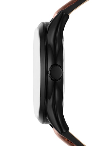 Montre à quartz en cuir - Marron et noir