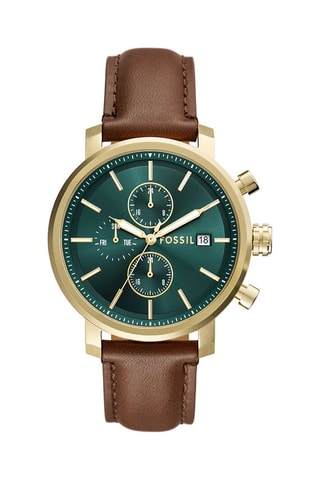 Montre à quartz en cuir - Marron et doré
