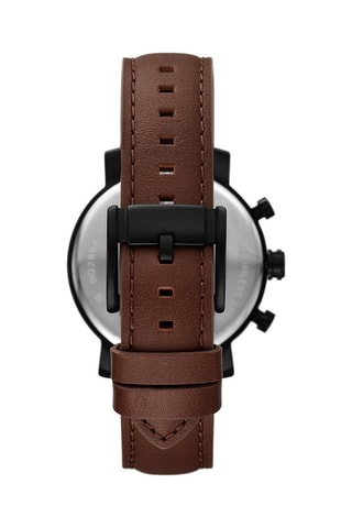 Montre à quartz en cuir - Marron et noir