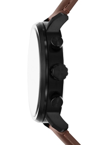 Montre à quartz en cuir - Marron et noir