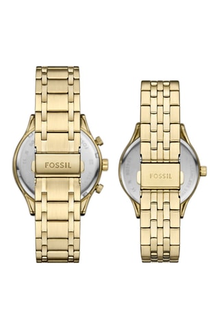 Coffret 2 montres à quartz en acier - Doré et argenté