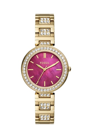 Montre à quartz en acier - Doré et violet