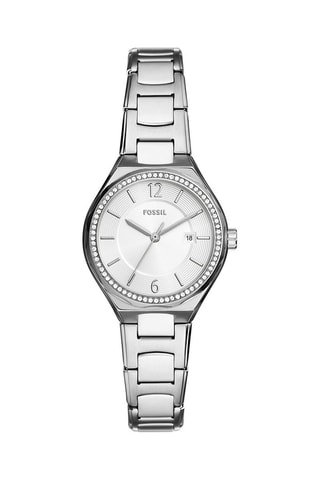 Montre à quartz en acier - Argenté et blanc