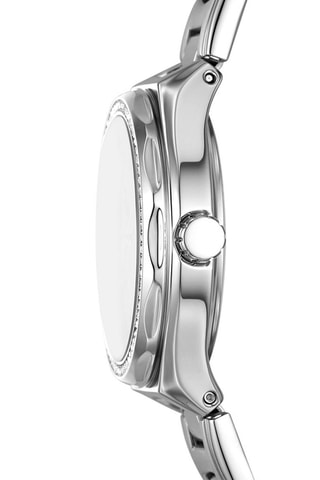 Montre à quartz en acier - Argenté et blanc